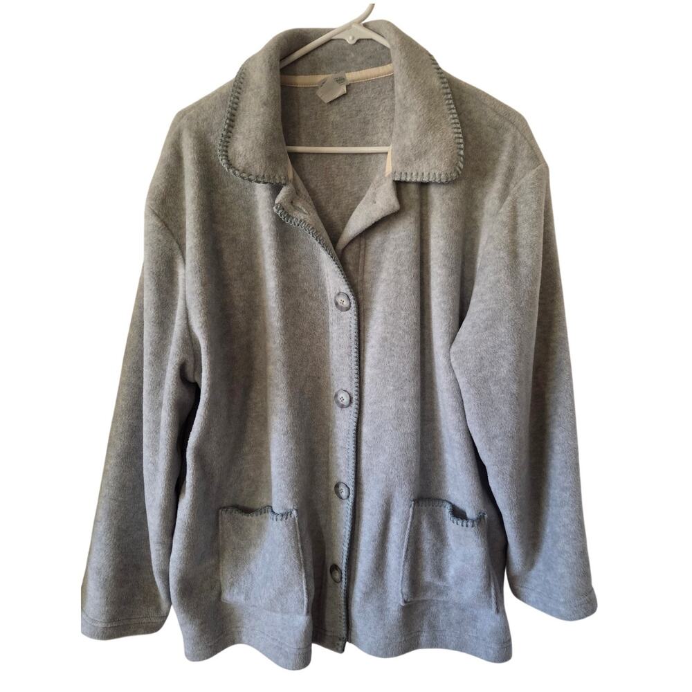 Soft As A Grape Xl Gray Button Up Cardigan Jacket… - image 1